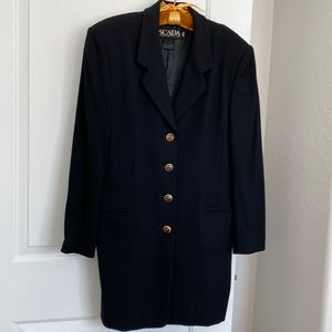 Vintage Escada Black Long Blazer - Like-New Condition - Size EU42